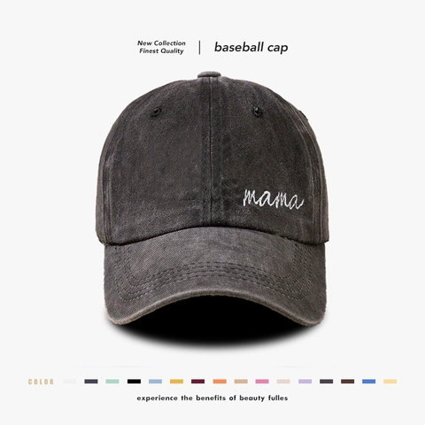 Cappellino Da Baseball Vintage In Cotone Lavato Ricamo Mama Cappello Regolabile Stile Retrò Protezione Solare Per Uomini E Donne