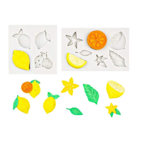 Silicone Mold For Fondant Cake Decoration DIY Fruit Shapes Lemon Starfruit Leaves Chocolate Crafting Tool