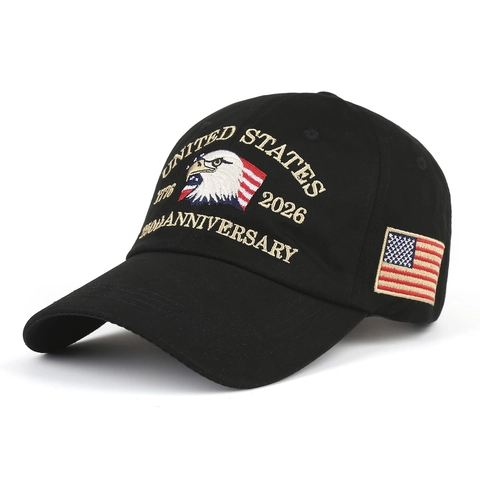 Cotton Baseball Cap United States 250th Anniversary Eagle Embroidery Sun Hat Outdoor Casual Adjustable Sport Cap For Men Women