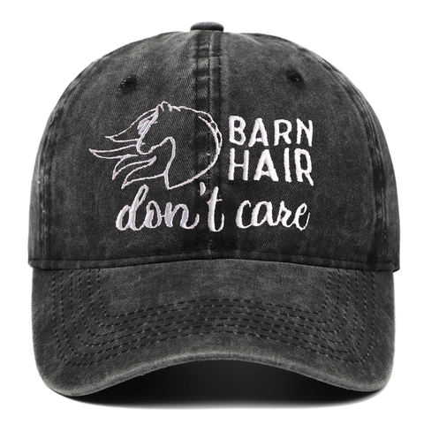 Barn Hair Don't Care Γράμμα Κεντητό Πλυμένο Βαμβακερό Καπέλο Μπέιζμπολ Vintage Κεφάλι Αλόγου Ρυθμιζόμενο Καπέλο Ήλιου