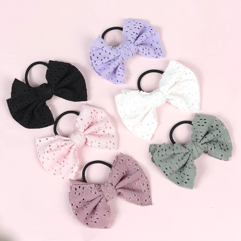 Meisjes Strik Haarelastiekjes Opengewerkte Oogjes Stof Elastische Haarbanden Zoete Prinses Haar Scrunchies Voor Kinderen