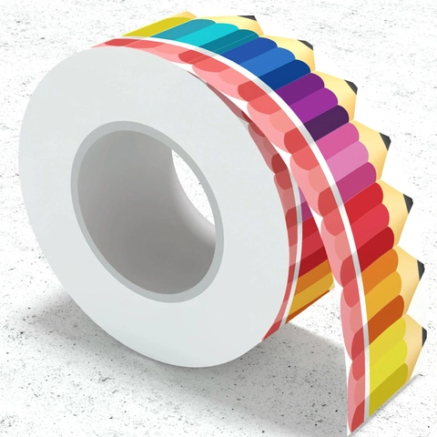 Pegatinas De Borde De Tablón De Anuncios Patrón De Lápiz Colorido Adhesivo Para Aula Pizarra Oficina Calcomanías Decorativas