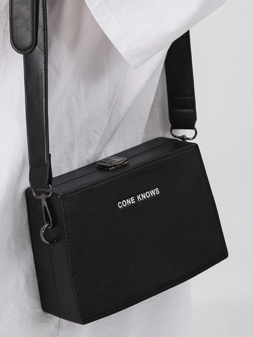 Box Umhängetasche PU Leder Hartschale Retro Trendy Kleine Quadratische Schultertasche Für Damen Und Herren