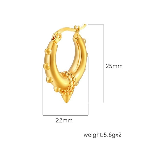 Créoles Circulaires De Mode Design À Pointes En Acier Inoxydable Électrodéposé Bijoux Géométriques Pour Femmes