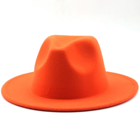 Vintage Fedora Hat Wool Felt Wide Brim Jazz Cap Elegant British Style Solid Color For Men Women Party Travel