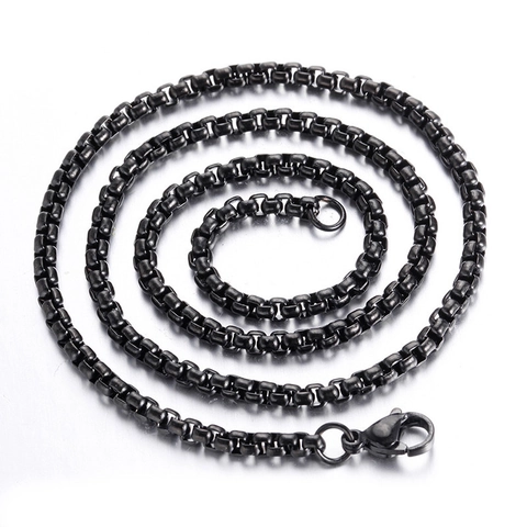 Collar Cadena De Caja Acero De Titanio Estilo Hip Hop Punk Joyería Minimalista Para Hombre Con Cierre De Mosquetón