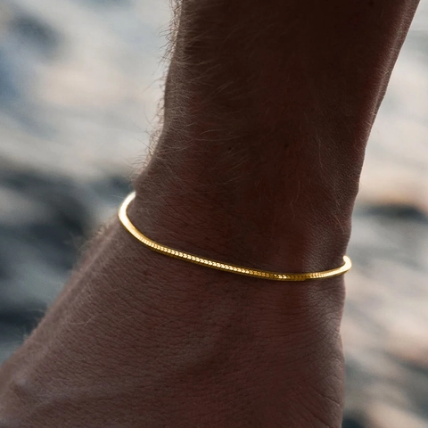 Bracciale A Catena Di Serpente In Acciaio Inossidabile Minimalista Gioielli Con Maglie A Spina Di Pesce Uomo Donna