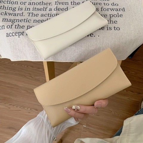 Damen Geldbörse Lang PU Leder Große Kapazität Kartenhalter Umschlag Clutch Tasche Minimalistisch Stilvoll Täglich