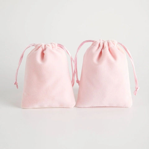 Pink Velvet Drawstring Jewelry Bags Soft Pouch Gift Packaging For Bracelet Earrings Small Accessories Decorative