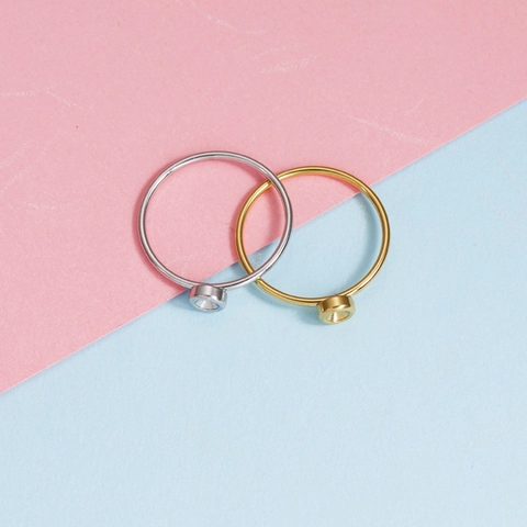 Minimalist Ring Blank 304 Stainless Steel Cup Base Bezel Setting DIY Jewelry Making Ins Style For Women Men
