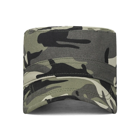 Cadet Hat Adjustable Cotton Canvas Breathable Flat Top Military Cap For Outdoor Casual Unisex Durable Sunshade