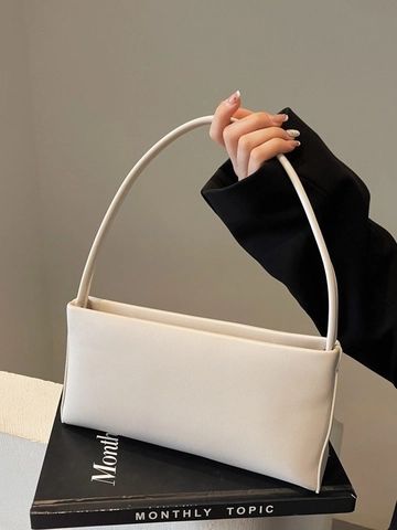 Minimalist Crossbody Bag PU Leather Underarm Bag Vintage Baguette Handbag Long Strap Solid Color For Women