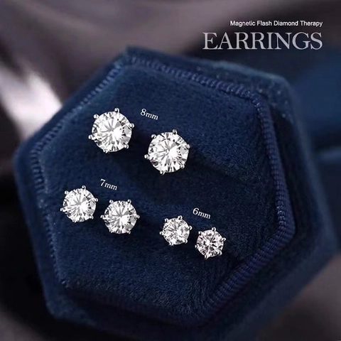 Magnetic Stud Earrings Zircon Conch Ear Bone Clip For Non Pierced Ears Alloy Jewelry Unisex Gift Shining Round
