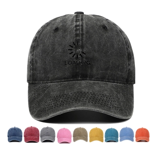 Baseball Cap Washed Cotton Distressed Retro Loading Embroidery Adjustable Strapback For Men Women Fashion Sunshade