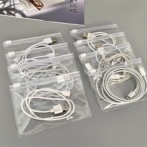 Sacchetti Di Immagazzinaggio In PVC Trasparente Pochette Con Cerniera Per Cavi Dati Gioielli E Piccoli Oggetti Organizzatore Impermeabile Chiaro