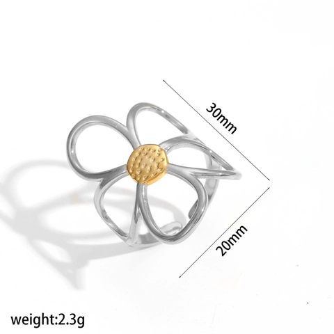 Hohle Blumen Seestern Schmetterling Ringe Edelstahl 18K Vergoldet Verstellbarer Offener Ring Modeschmuck Damen