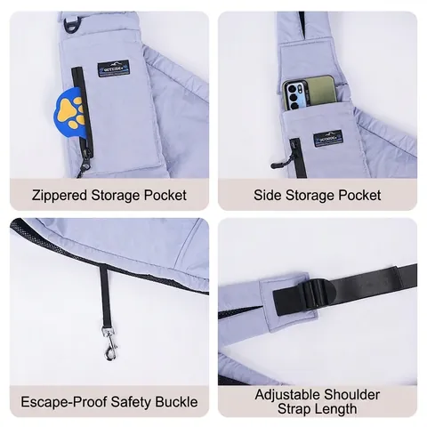 Pet Sling Carrier Bag Breathable Mesh Adjustable Wide Shoulder Strap Portable Travel Pouch For Small Dogs Cats Outdoor