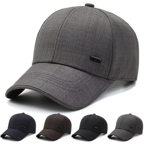 Men Business Casual Baseball Cap Suit Fabric Texture Adjustable Sunshade Peaked Hat For Outdoor Leisure Sports Sun Protection