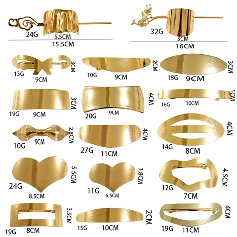 Metal Hair Clips Geometric Gold Butterfly Spring Clip Hairpin Hair Cuffs Elegant Headwear Accessories For Women
