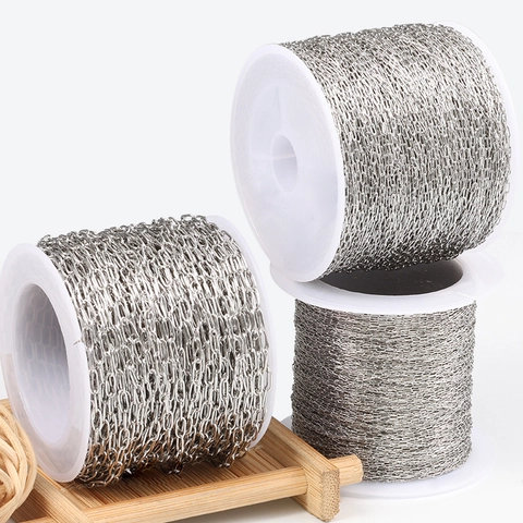 Chaîne Câble En Acier Inoxydable Maillons Perlés Fins Pour Fabrication De Bijoux DIY Accessoires Durables