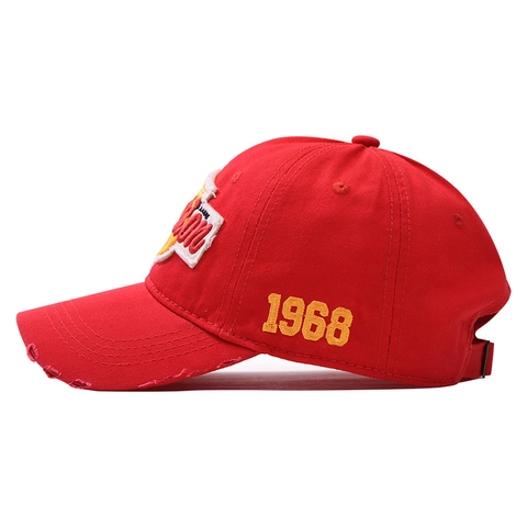 Gorra De Béisbol Vintage Puro Algodón Ala Rasgada Bordado 1968 Parche Retro Ajustable Sombrero De Sol Hombres Mujeres