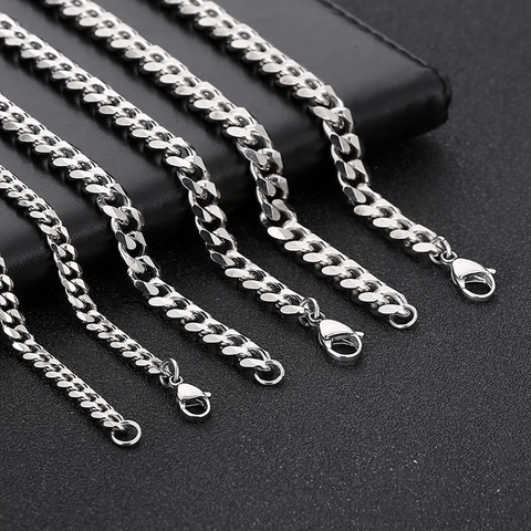 Minimalistische Panzerkette Halskette Edelstahl Schmuck Titanstahl Karabinerverschluss Mode Pendler Für Herren Damen