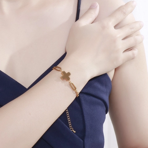 Pulsera Con Colgante De Cruz De Acero Inoxidable Medalla Religiosa Virgen María Cuentas Joyería De Moda Ajustable Para Mujer