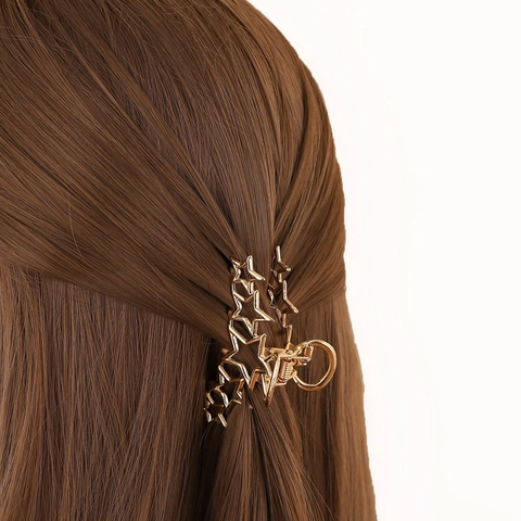 Star Hollow Hair Claw Alloy Metal Shark Clip Fashion Simple Hair Accessories For Women