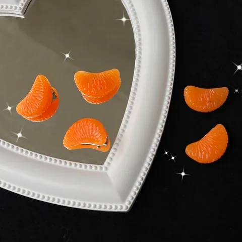 Pince À Cheveux Simulation Orange Réaliste Résine Segment Agrumes Épingle À Cheveux Nouveauté Style Alimentaire Clip Femmes
