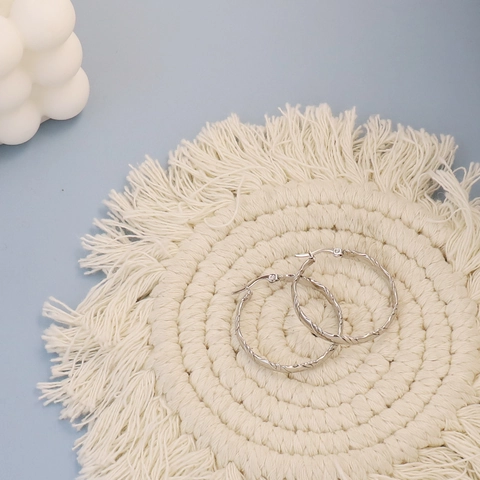 Orecchini A Cerchio Intrecciati Acciaio Inossidabile Minimalista Geometrico Trama A Spirale Gioielli Di Moda Per Donne Elegante