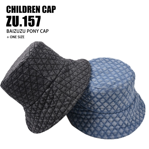 Kids Bucket Hat Quilted Cotton Warm Winter Windproof Basin Hat For Toddler Boys Girls Casual Flat Top