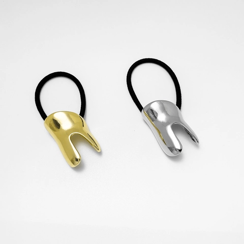 Alloy Metal U-Shaped Hair Ties Minimalist Horseshoe Ponytail Holder Thick Elastic Round Rope Headwear Women
