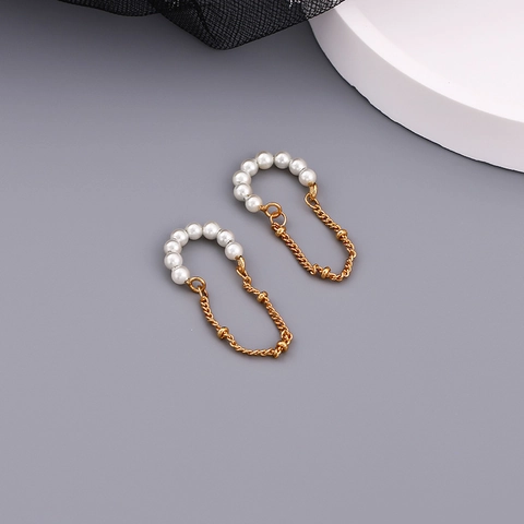 Ear Cuffs De Borla De Perlas Artificiales Cobre Perla Artificial Pendientes De Clip Sin Perforación Estilo Coreano Elegante Para Mujer