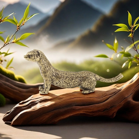 Miniatur Tierfigur Aus Massivem Messing Realistische Wiesel Statue Antike Bronze Schreibtisch Deko Exquisites Ornament