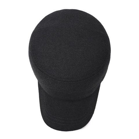 Berretto Militare Invernale Da Uomo Cappello A Tesa Piatta In Lana Con Paraorecchie Fodera Calda Regolabile Antivento