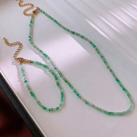 Collana Di Perle In Pietra Naturale Verde Rame Perle Quadrate Geometriche Gioielli Di Moda Minimalisti Eleganti Per Donna