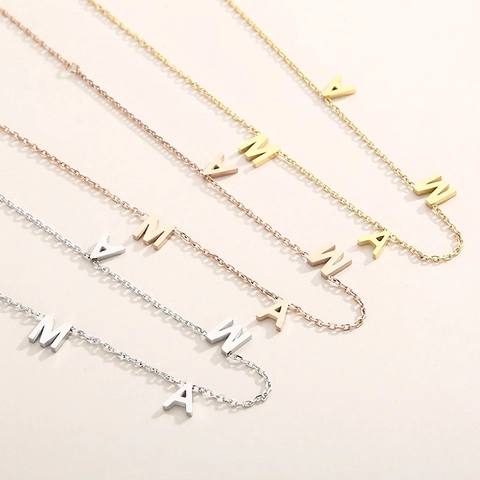 Edelstahl MAMA Buchstaben Anhänger Halskette Zierlicher Minimalistischer Schmuck Muttertagsgeschenk Für Damen