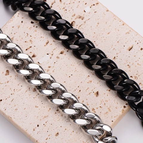 Bracciale A Catena Cubana Con Doppia Testa Di Lupo Vichingo Acciaio Inossidabile 316L Gioielli Punk Hip Hop Da Uomo