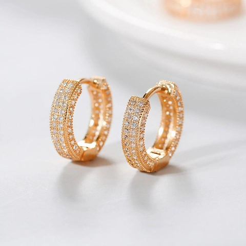 Klassische Runde Huggie Hoop Ohrringe Für Männer Frauen Kupfer Pavé AAA Zirkonia Iced Out Hip Hop Schmuck