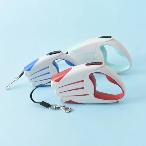 Guinzaglio Retrattile Automatico Per Animali Con Blocco Freno Impugnatura Ergonomica Plastica ABS Nastro Nylon Cani Gatti