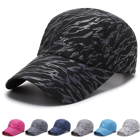 Camouflage Baseball Cap Quick Dry Polyester Breathable Tiger Stripe Outdoor Sports Sun Hat Adjustable Unisex