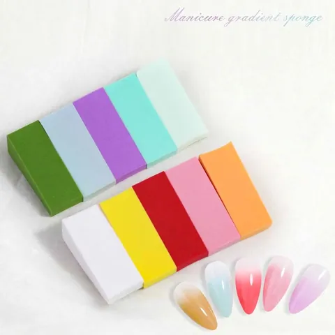 Nail Gradient Sponge Blocks For Manicure Smudging Wedge Shape High Density DIY Nail Art Decoration Tools