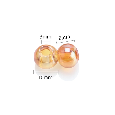 Perline Di Vetro Cristallo Iridescente Colore AB Foro Grande Lisce Rotonde Sfuse Per Creazione Di Gioielli Fai Da Te Bracciali Collane
