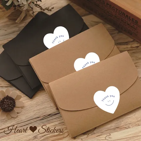 Adesivi A Forma Di Cuore Thank You Etichette Decorative Autoadesive Per Confezioni Regalo Sigillatura Scrapbooking Colorati