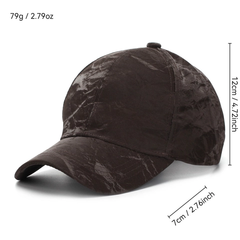 Gorra De Béisbol Textura Arrugada Poliéster Ajustable Moda Color Sólido Protección Solar Sombrero Para Hombres Mujeres
