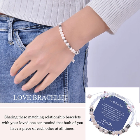 Morse Code Bracelet Handmade Faceted Crystal Beads Adjustable Woven Cord Relationship Gift For Family Friends