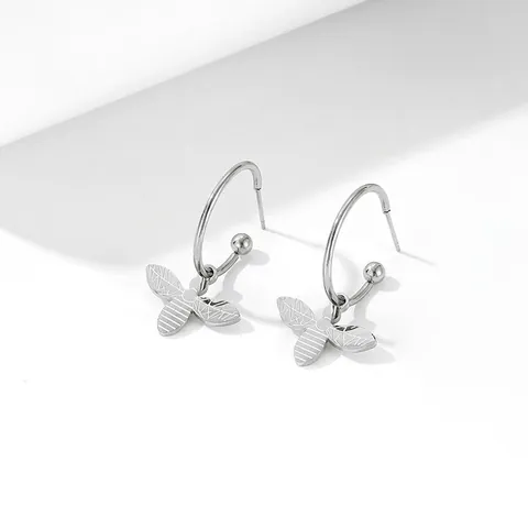 Orecchini A Cerchio Ape Acciaio Inossidabile Pendente Insetto Gioielli Minimalisti Di Tendenza Donna