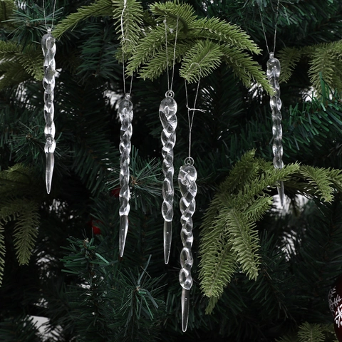Transparente Kunststoff Spiral Eiszapfen Ornamente Für Weihnachtsbaum Dekoration Feiertag Winter Party Anhänger Elegante Deko