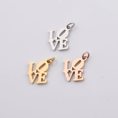 Holle Love Letter Hanger Roestvrij Staal Spiegel Gepolijst Charm Voor DIY Ketting Armband Sieraden Maken Accessoire