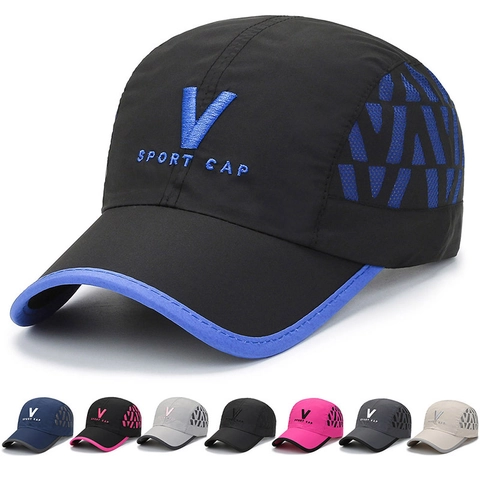 Cappello Da Baseball Unisex Asciugatura Rapida Traspirante Mesh Cappello V Ricamo Regolabile Sport Casual